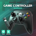 Pikkukuva 3 / 5: Langaton/langallinen ohjain Xbox 360 -peliohjain kaksoisvärinä Turbo-toiminnolla, yhteensopiva Xbox 360/360 Slimin ja PC Windowin kanssa XBOX 360 Wireless
