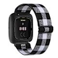 Pikkukuva 1 / 5: Joustava kudottu lenkkiremmi Fitbit Versa 3 2:lle, Versa Lite -remmi, säädettävä nylonurheilukelloremmi Fitbit Sense -kellolle Black White For Fitbit Versa 3