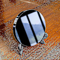 Miniatyrbilde 3 av 5: Sort Obsidian Spåspeil, Naturlig Sort Obsidian Spåspeil for Feng Shui med Stativ, Yoga Energi Speil Interiør