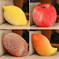 Miniatyrbillede 4 af 5: 35-55cm Livagtige Frugt Plys Legetøj Simulation Æble Vandmelon Mlemon Litchi Ango Jordbær Ananas Durian Fyldt Pude Durian  A 35-55cm