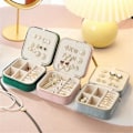Miniatyrbillede 4 af 5: Pludset Rejse Smykkeskrin Opbevaringsboks Øreringe & Ringe Rejse Smykkeskrin Organizer Smykker Rejse