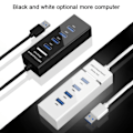 Miniatyrbillede 2 af 4: USB 3.0 porte hub splitter adapter kabel computer USB splitter hvid
