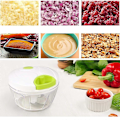 Miniatyrbilde 4 av 5: Manuell matkutter for grønnsaker, frukt, nøtter, løk, hånddrevet hakker, minikutter, blender, mikser, matprosessor
