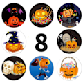 Miniatyrbillede 2 af 5: Halloween gavemærker - græskar og kranie designs Yellow