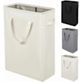 Miniatyrbillede 1 af 5: Ultra-tynd vasketøjskurv med håndtag, foldbar kurv til tyndt beskidt tøj, slank taske, foldbar klud, 45 L (53.34 cm, beige)