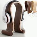 Miniatyrbillede 3 af 5: Træ Headset Holder Høretelefon Stativ Hængende Valnød Farve Birk Træ Walnut