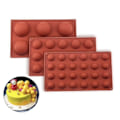 Miniatyrbillede 3 af 8: Silikoneform - Kugle / Halvkugle 6/8/15/24 - Is/Chokolade/Geléform Brun 24 Kugler