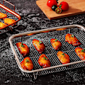 Miniatyrbillede 4 af 5: Airfryer-kurv til ovn, grillkurv i rustfrit stål, non-stick netkurv, airfryer-bakke