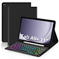 Miniatyrbilde 1 av 5: Samsung Galaxy Tab A9+ Lærveske med Avtakbart RGB Bakgrunnsbelyst Tastatur Multicolor Style E