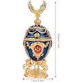 Miniatyrbillede 2 af 5: Håndmalet emaljeret Fabergé æg forgyldt skinnende diamant smykkeskrin