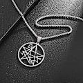 Miniatyrbillede 5 af 5: Necronomicon H.P. Lovecraft Miskatonic Eldestegn Azathoth Call of Cthulhu Halskæde til Mænd Rustfrit Stål Halskæder Smykker