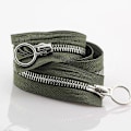 Miniatyrbillede 3 af 5: 5# 70/90cm Metal Lynlås Dobbelt Slider Rund Ring Lynlås Til DIY Syning Beklædning army green 70cm