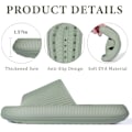 Miniatyrbillede 3 af 7: Cloud Sliders til kvinder og mænd, skridsikre badeværelses slippers til kvinder om sommeren, bløde flip flop pude sliders, platform pool sliders brusebadssko til indendørs Green 1 5.5 to 6.5 UK