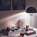 Miniatyrbillede 4 af 5: Nordisk genopladelig blomsterbordlampe sengebordslampe bordlampe svampe soveværelse borddekoration sengebordslampe natlamper [hk] Mørkegrå Dark Grey