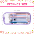 Miniatyrbillede 7 af 7: Gitternet Pencil Case Stor Kapacitet Blyantpose Transparent Makeup Pung Kosmetikpung til Studerende Skole College Kontor Purple