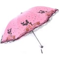 Miniatyrbilde 1 av 5: Solparasoll UV Parasol Liten Lätt Fjäril Spets Fällbara Parasoll 210T Parasoll Vattentät