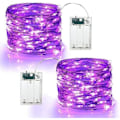 Pikkukuva 1 / 7: Violetit Halloween-valoköynnökset 2 kpl 10m 100LED:tä Tyylissä Sisustuskoriste Akkutoiminen Kuparilanka Tähdet Minivalot