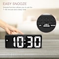 Miniatyrbild 5 av 5: Digital väckarklocka, sängbordsväckarklocka med röst- och beröringsaktivering, batteridriven/USB-driven digitalklocka med stor LED-display, snooze-funktion