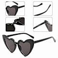 Miniatyrbilde 3 av 5: Dame Hjerteformede Solbriller Retro Gradient Fargelinse Briller Black