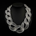 Miniatyrbillede 5 af 5: Dame Vintage Boheme Frostet Plastik Cuban Link Kæde Choker black