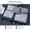 Miniatyrbilde 3 av 7: Reisearrangør Pakkeposer, 6 PCS Reisepakkekuber Sett for Klær Reisebagasje Organisasjonslagerposer Grey