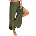 Miniatyrbillede 3 af 5: Yoga Bukser til Kvinder Hippie Flowy Slids Bukser Harem Palazzo Yoga Split Bukser Løse Brede Ben Plus Størrelse Multi-farve Valgfri Wine Red 5XL