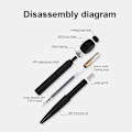 Miniatyrbillede 4 af 5: Fidget Spinner Pen Fidget Pen Spinner med ABCD Rotationshætte Hjælp Beslutningsfremstilling Anti Stress Angst Reducerende Kuglepenne Gadget Kreativ Stress Re Black