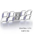 Miniatyrbilde 1 av 5: 3D LED digital veggklokke vegglysende nattmodus justerbar hvit White