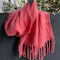 Miniatyrbillede 1 af 5: Tykt blødt glutinøst mohair tørklæde nyt klein blåt tørklæde dame sjal varmt tørklæde Watermelon red