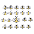 Miniatyrbild 3 av 5: 20 st Bee-sy-sömnadslappar Broderade Applikationer Stryk-på-lappar Sy-på Dekoration för Väskor Kläder J