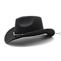 Miniatyrbillede 2 af 5: Western Cowboy Top Hat Filt Hat Sort