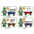 Pikkukuva 2 / 4: 12 kpl Teenage Mutant Ninja Turtles Da Vinci Casey Boar Rhino koottavat lelut