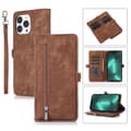 Mobiltelefonfodral i läder med flera kortfack för Iphone 15 Pro Max Brown