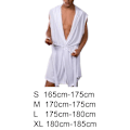 Miniatyrbild 5 av 5: Silkeslen badrock för män Pyjamas Huvrock Sovkläder Ärmlös White XL