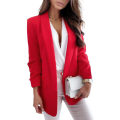 Miniatyrbillede 6 af 7: Kvinder Almindelig Cardigan Frakke Blazer Suit Jakke Work Business Khaki L