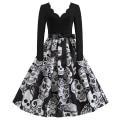 Pikkukuva 5 / 7: Halloween pitkähihainen painettu mekko Skull M