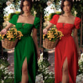 Miniatyrbillede 2 af 11: Kvindekjole Pendler Temperament Farve Mode High-end slynge D red XL