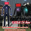 Miniatyrbild 5 av 11: Skibidi Toalett TV Man Jumpsuit Cosplay Halloween kostym för barn Ultrasound Man Adults 180