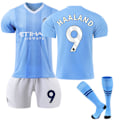 Miniatyrbillede 1 af 2: Fodboldtrøje Børn Haaland Fodboldtrøje Hjemme Kamp Børn Drenge Jersey Træningstøj Trøje+Shorts+Strømper 24