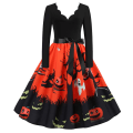 Pikkukuva 1 / 7: Halloween pitkähihainen painettu mekko Skull 2XL