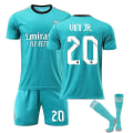 Miniatyrbilde 1 av 2: Real Madrid Andre Borte Grønn Trøye Nr. 9 Benzema No. 10 Modric Fotballdrakt Set Barnedrakt 21 22 VINI JR 20 adults 2XL(185-190CM)