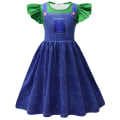 Miniatyrbilde 2 av 5: Barn Jenter Princess Peach & Super Bros Dress Sommerfest Cosplay Costume vY Green 78 Years