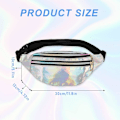 Pikkukuva 2 / 5: 2 kpl Holografinen vyölaukku, Iridescent Fanny Pack, Kiiltävä vyölaukku vedenpitävä urheiluun, matkustamiseen Gold,silver