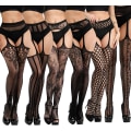 Miniatyrbilde 1 av 5: 6-pack High Waist Tights Nettstrømper Høye lårsokker STYLE1