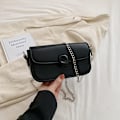 Miniatyrbillede 1 af 7: High-end lille taske trendy all-match taske niche mode black large