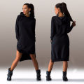 Miniatyrbillede 1 af 3: Langærmet sweatshirt med hættetrøje til kvinder black 2XL