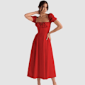 Miniatyrbillede 7 af 11: Kvindekjole Pendler Temperament Farve Mode High-end slynge D red M