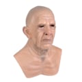 Miniatyrbillede 2 af 2: Skallig gammal man Mask Simulering Huvudbonader Cosplay Halloween Party