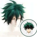 Miniatyrbild 2 av 5: My Hero Academia Izuku Midoriya Cosplay Peruker Grön Svart Kort Peruk Med Bangs Syntethår ​​Peruker
