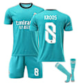 Miniatyrbillede 1 af 2: Real Madrid Second Away Grøn trøje nr. 9 Benzema nr. 10 Modric fodboldtrøjesæt børnetrøje 21 22 KROOS 8 Kids 16(90-100CM)